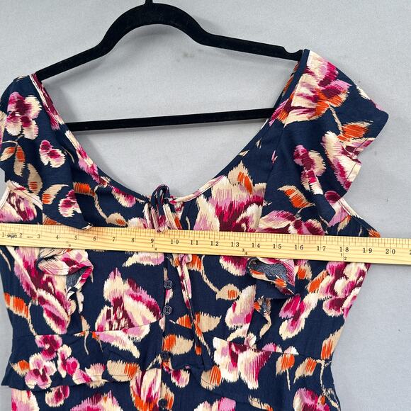 Band Gypsies Dress Women M Dark Floral Maxi Button Down Flowy Boho Prairie New - Picture 13 of 16